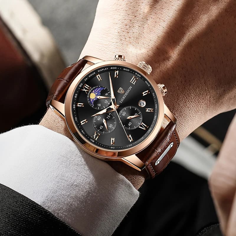 New Men's Watches LIGE Top Brand Luxury Men Wrist Watch Leather Quartz Watch Sports Waterproof Male Clock Relogio Masculino+Box - 4