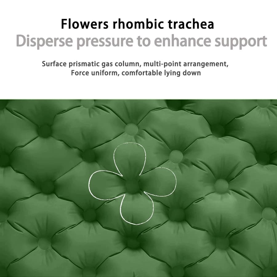 مرتبة هوائية مزدوجة للتخييم في الهواء الطلق، وسادة نوم عريضة إضافية، سرير قابل للطي فائق الخفة، حصيرة نوم، حصيرة سفر للسيارة - 4