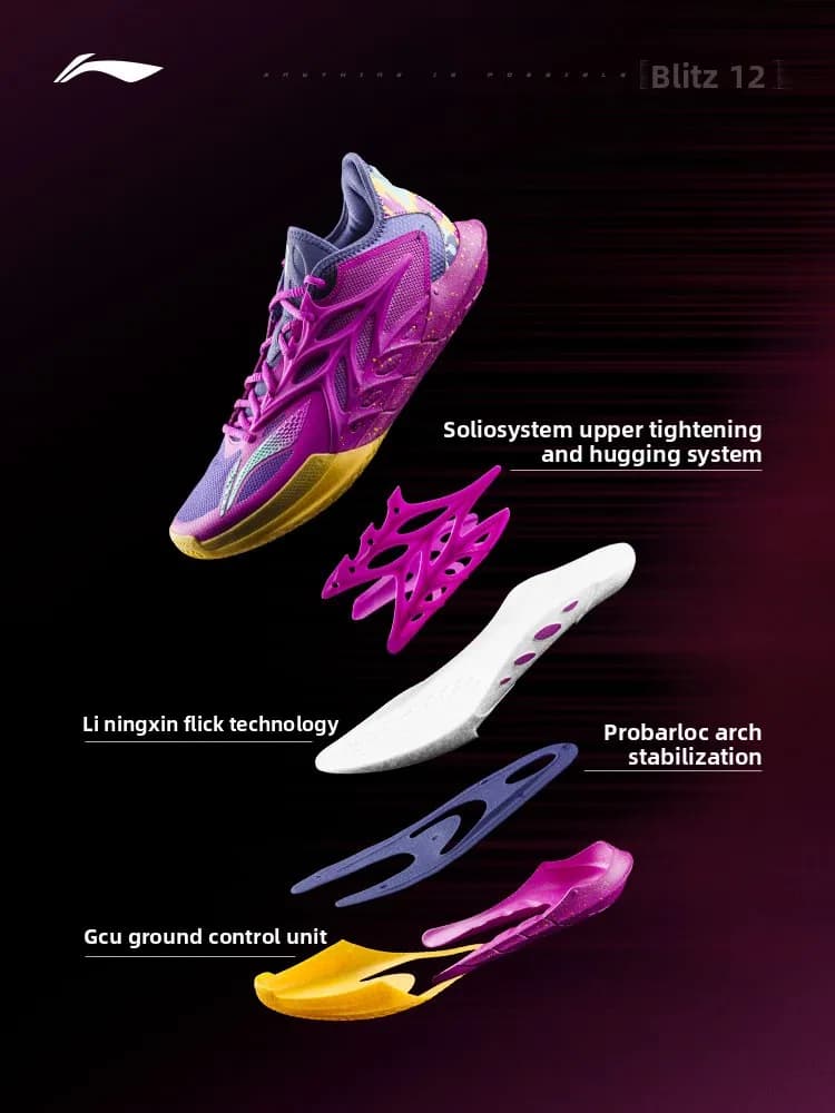 LI NING Men basketball shoes flash 2025 new anti slip and wear-resistant round toe sports shoes - 5