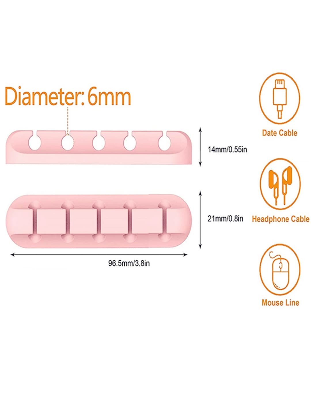 Cable Holder Clips Cable Cord Wire Organizer Silicone USB Cable Winder Management Clips Self Adhesive for Mouse Keyboard Headset - 6