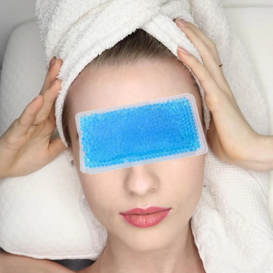 Gel Ice Packs Square Hot/Cold Gel Bead Migraine Wrap Ice Pack for Shoulder Neck Elbow Back Arm Knee Recovery Cooling Ice Wrap - 4