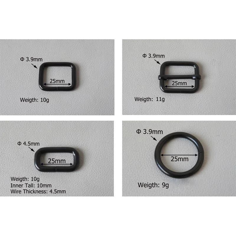 قطعة واحدة من الحلقة المعدنية 25 مم مع مشبك تسلق لملحقات الحقائب والأحزمة وأطواق الكلاب - 5