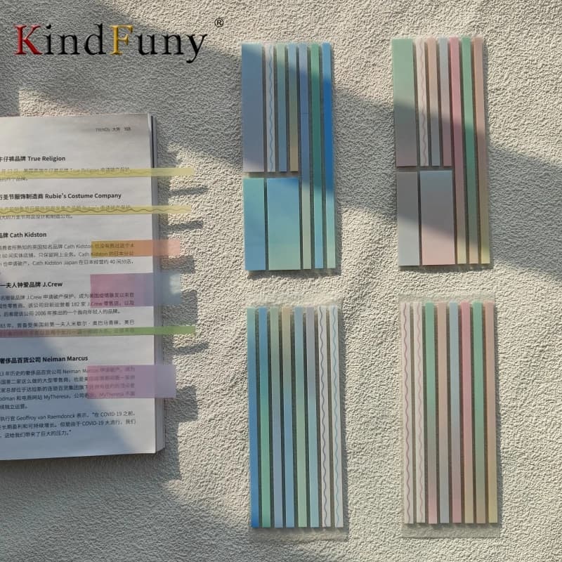 علامات صفحات لاصقة ملونة 160/180 قطعة، علامات ملفات مقاومة للماء، ملصقات فهرسة قابلة لإعادة الاستخدام - 2