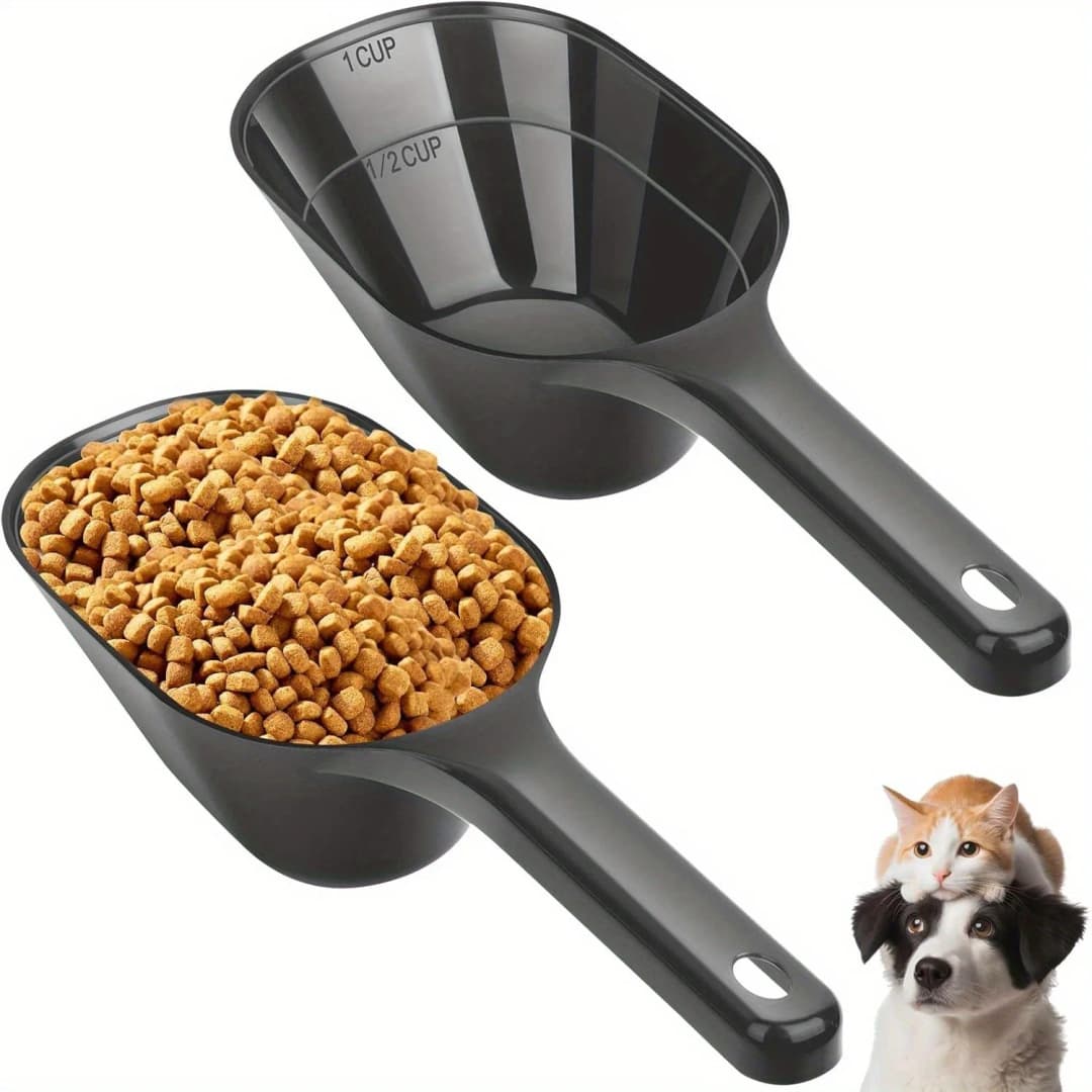 2-Pack Dog Food Scoop, Pet Food Scoop with Measurement Lines for 1/2 Cup and 1 Cup, Plastic Pet Food Scoop Suitable for Dogs - 6