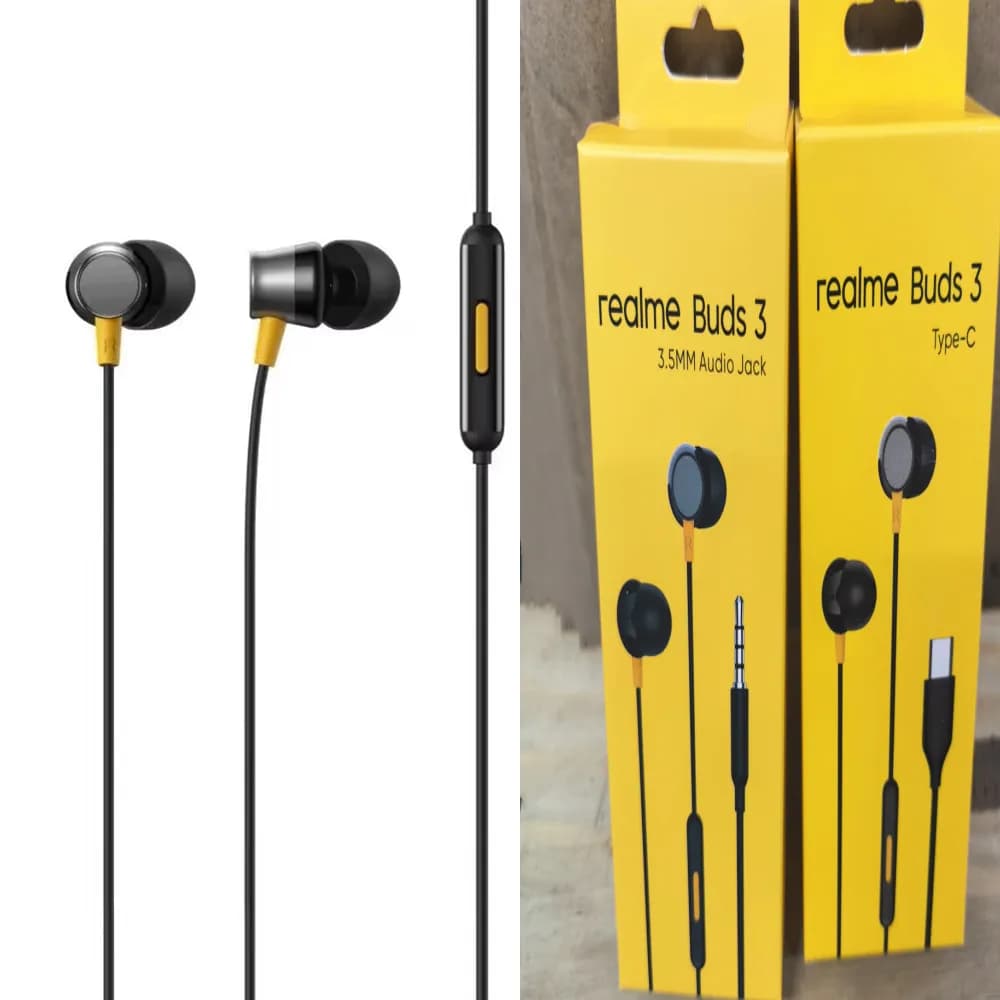 سماعات أذن Realme Buds 3 داخل الأذن سلكية ميكروفون مدمج 3.5MM Type C سماعات رأس لريالمي 13 14 11 12 برو GT Neo 3 5 7 X50