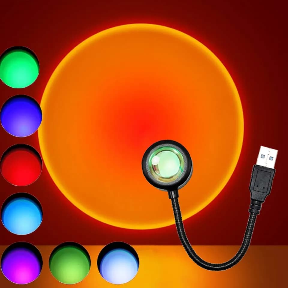 Led USB غروب الشمس مصباح العارض ديكور المنزل حفلة ليلة ضوء جو أضواء النيون لغرفة النوم غرفة المعيشة جدار التصوير
