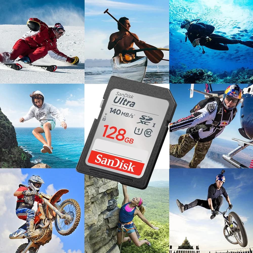 بطاقة ذاكرة SanDisk Ultra/Extreme/Extreme PRO SD بسعة 256 جيجابايت و128 جيجابايت و64 جيجابايت SDXC و32 جيجابايت SDHC من الفئة C10 U1 U3 لبطاقة SD للكاميرا بدقة 4K UHD - 5