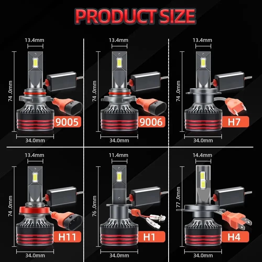 2 قطعة ترقية 9005/HB3 9006/HB4 H7 H11 H4 H1 LED مصابيح أمامية عالية ومنخفضة الشعاع 130 واط 23000LM 500% أكثر إشراقا 6000 كيلو التوصيل والتشغيل مع مروحة - 6