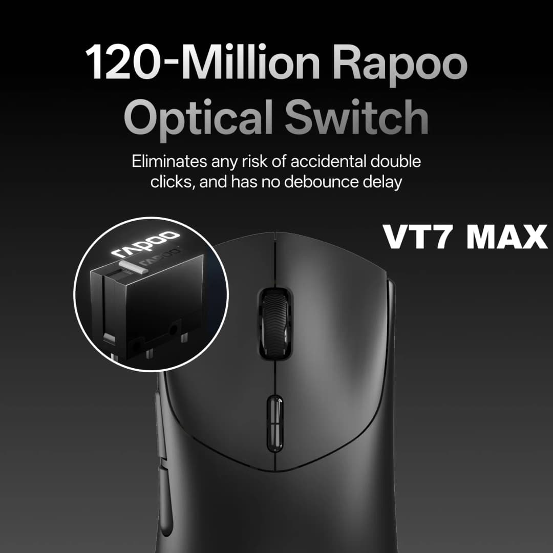 Rapoo VT7 MAX /VT7 Wireless Gaming Mouse True 8K Wireless Polling Rate 53g Lightweight Up to 750Hr Battery Life - 4