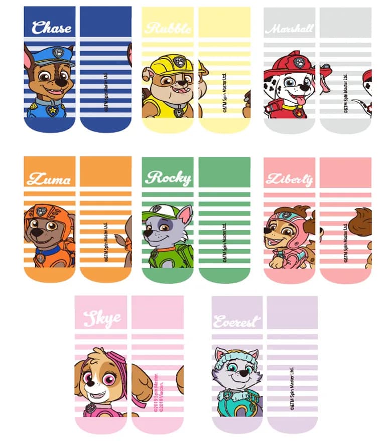 100% أصلي باو باترول 3 أزواج جوارب أطفال محبوكة ربيعية صيفية خريفية سكاي إيفرست ليبرتي تشيس مارشال رابيل روكي عمر 3-7 سنوات