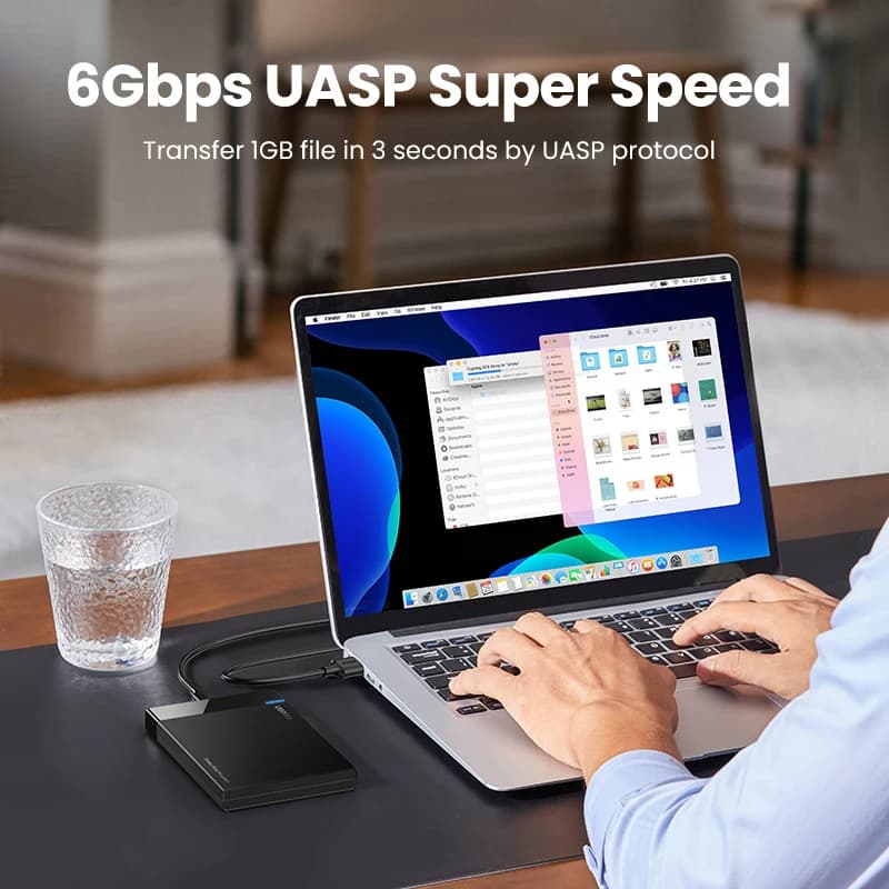 علبة UGREEN HDD مقاس 2.5 بوصة SATA إلى USB 3.0 علبة محرك أقراص صلبة لأقراص SSD صندوق USB C 3.1 الجيل الثاني علبة محرك أقراص صلبة خارجي - 3