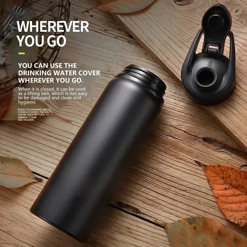 1-15PCS Portable Stainless Steel Bicycle Water Bottle Straight Drinking Outdoors Sports Travel Kettle Metal Water Bottle - 4
