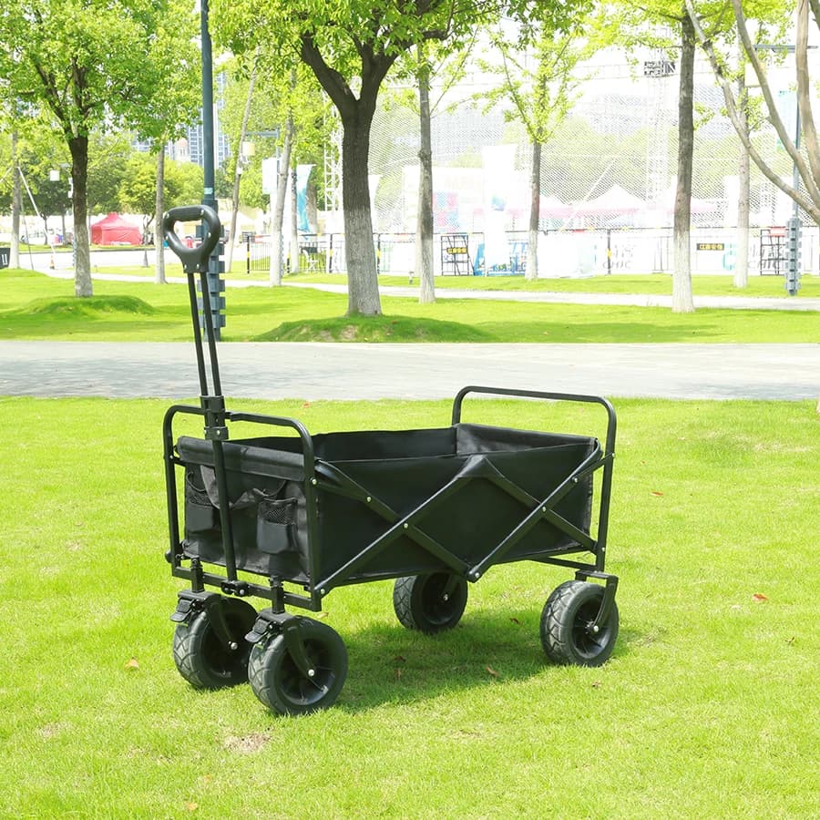 Heavy Duty Outdoor Folding Wagon Cart Large Capacity Collapsible Utility Wagon Trolley Portable Garden Beach Camping Equipment - 6