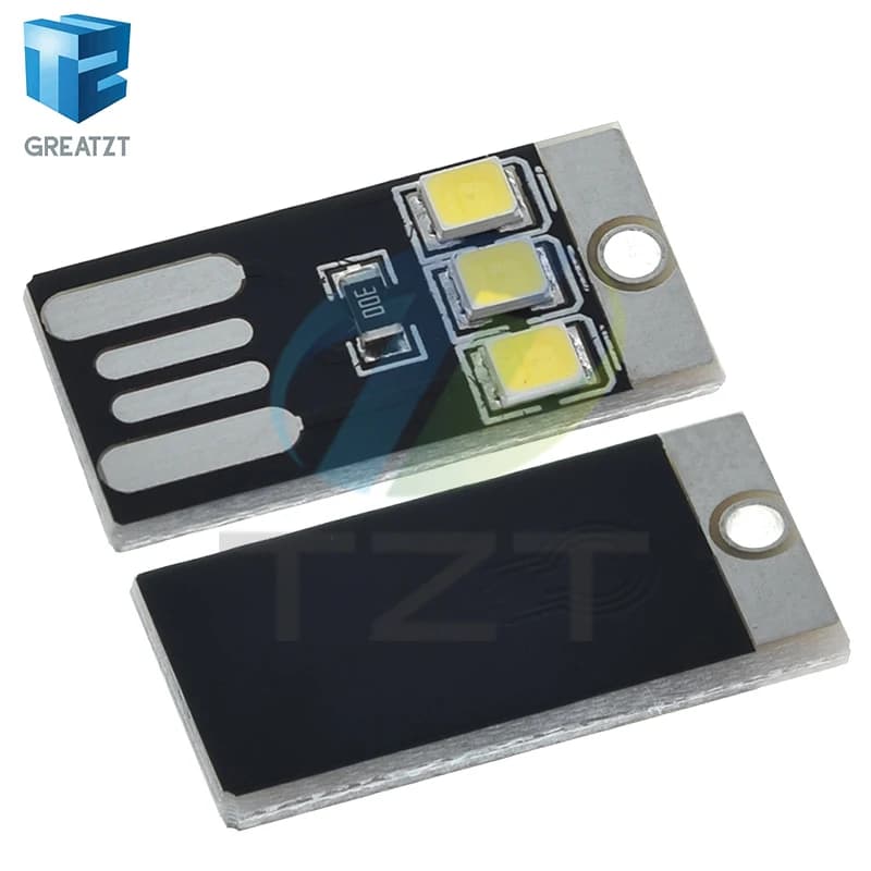 GREATZT مصباح خيمة تخييم ليلي، مصباح يدوي محمول موفّر للطاقة، مصباح LED صغير فائق النحافة، سلسلة مفاتيح USB للهاتف المحمول - 3