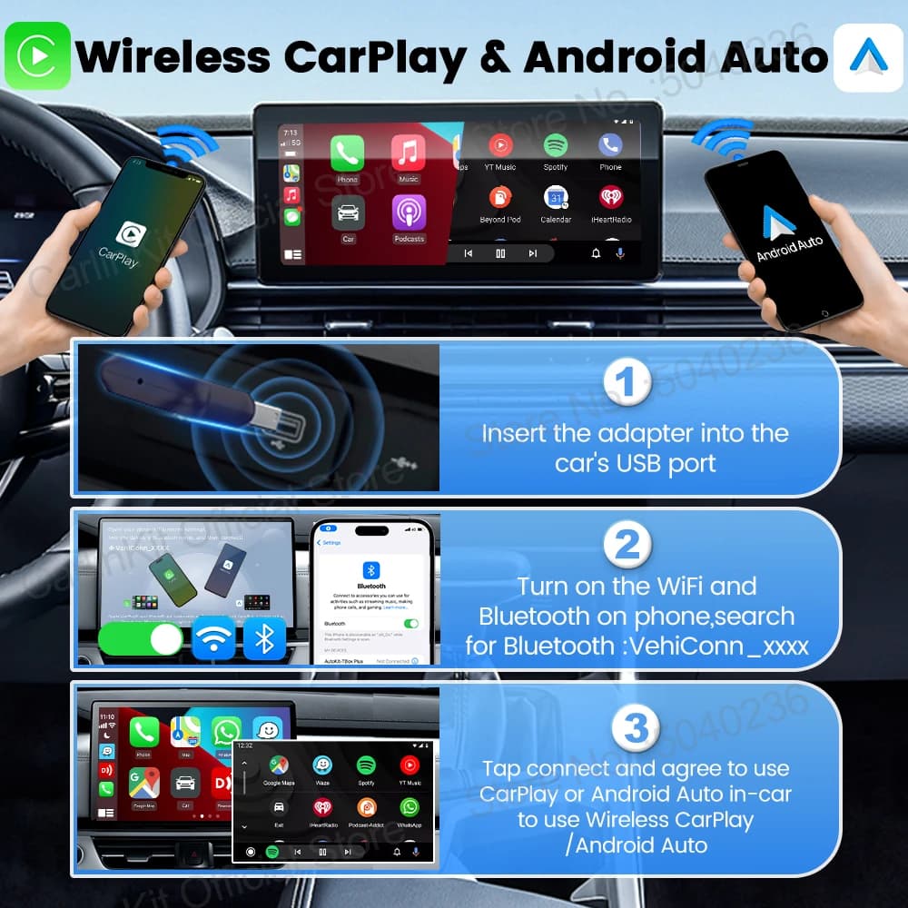 MINI 5 Pro/Mini Ultra CarlinKit Wireless CarPlay Adapter Smart CarPlay Box  for Car Plug and Play WiFi Bluetooth Auto Connection - 5