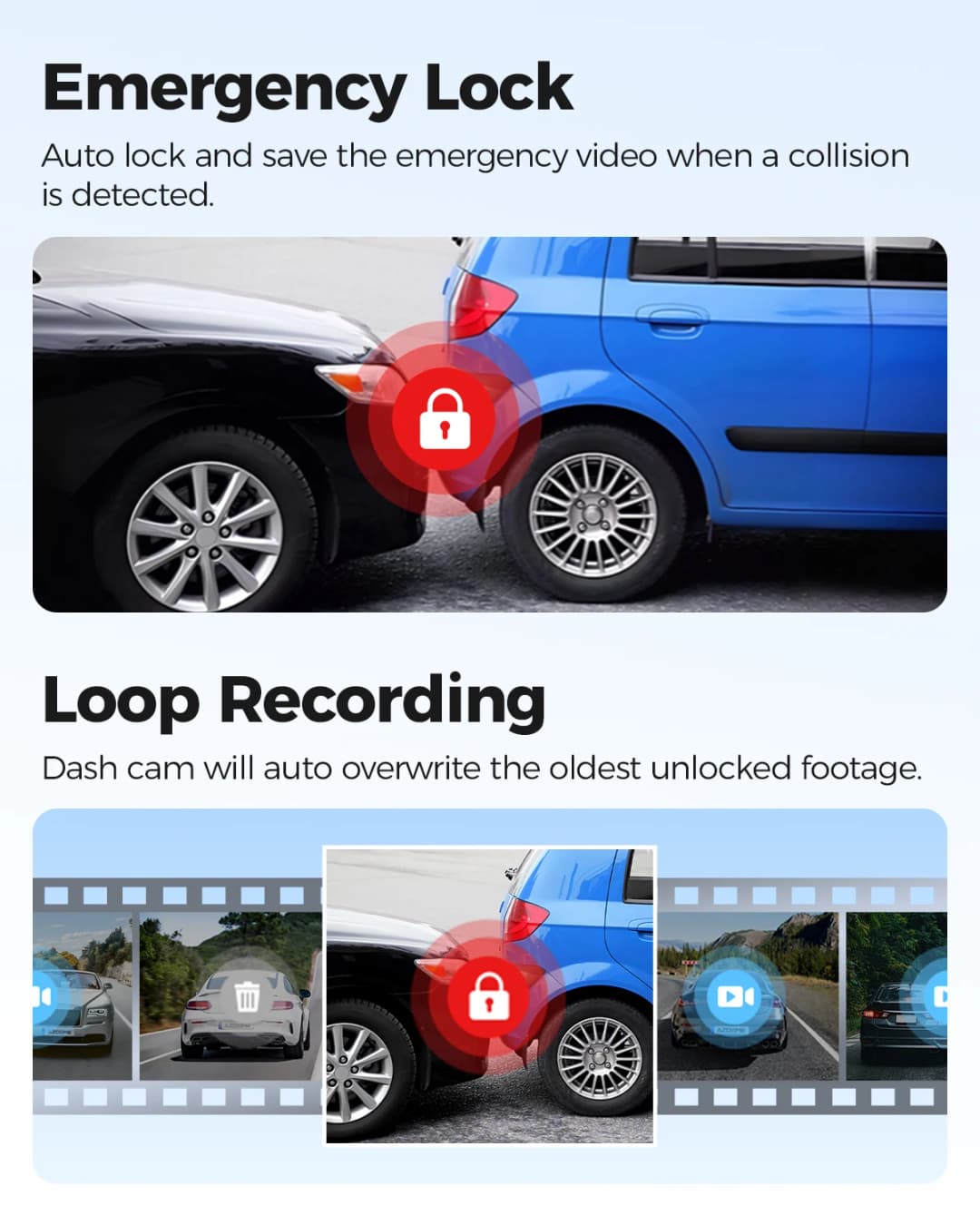 كاميرا سيارة AZDOME M300S بدقة 4K + 1080P مزدوجة مع واي فاي ونظام تحديد المواقع ADAS، جهاز تسجيل فيديو رقمي مع وضع ركن السيارة 24 ساعة ورؤية ليلية - 5