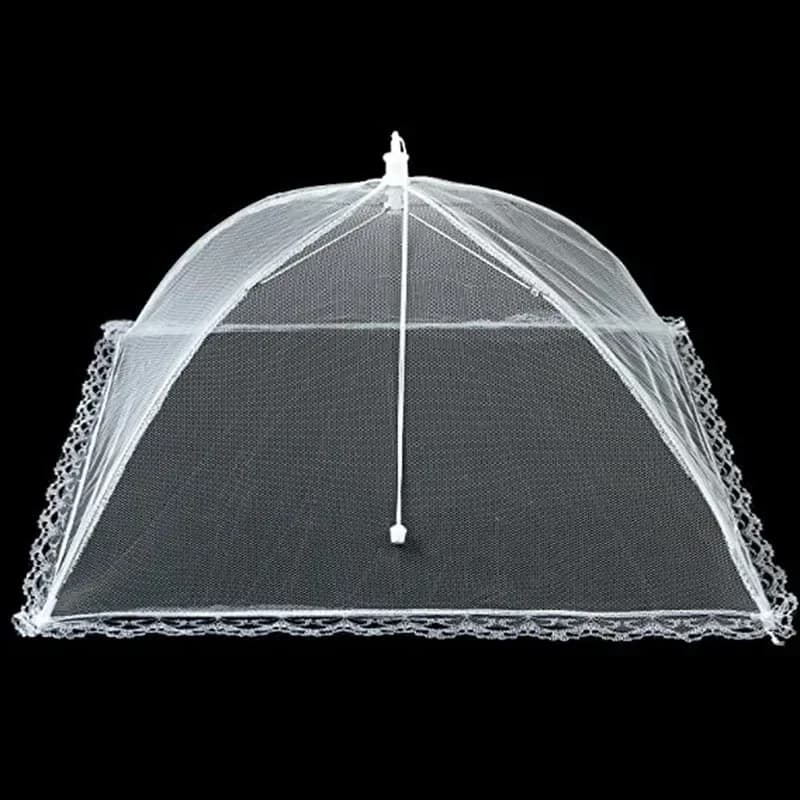 Foldable White Mesh Food Tent Washable Portable Insect Cover for Outdoor Picnics BBQ Parties Transparent Pop Up Screen Cover - 6