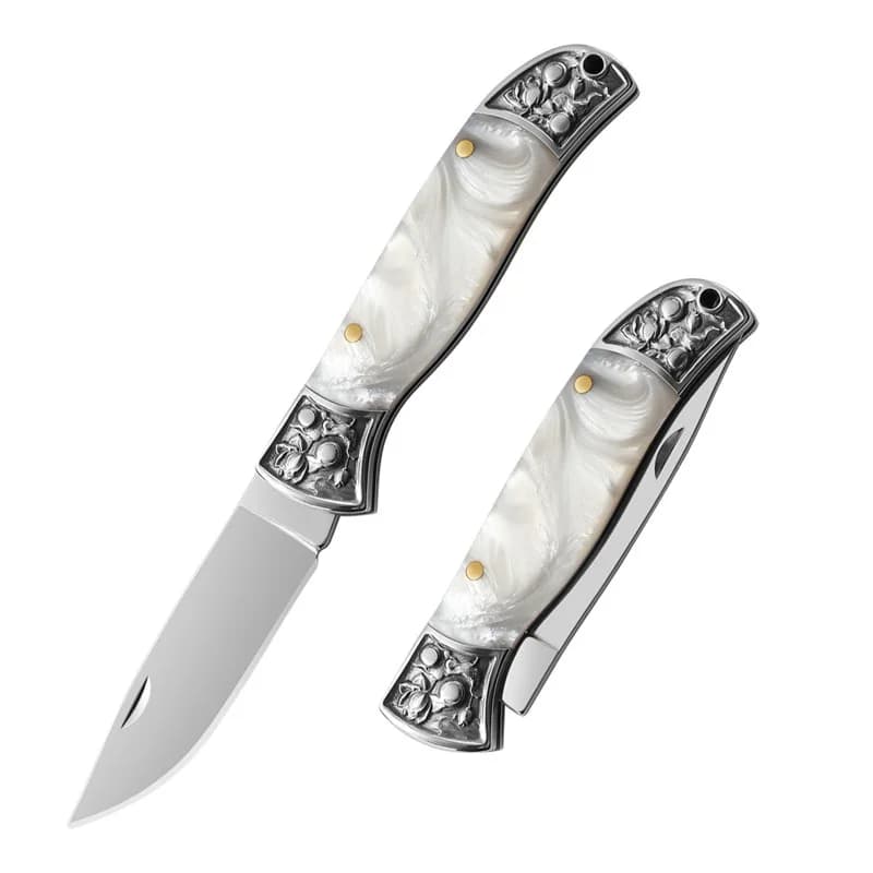 الفولاذ المقاوم للصدأ للطي الفاكهة سكين التقشير الراتنج مقبض سكين نزع العظم المحمولة سكين جيب شواء الساطور المطبخ تقطيع سكين - 5