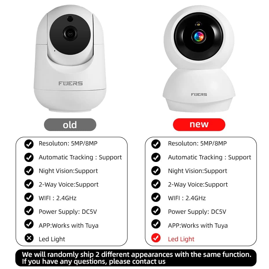 كاميرا Fuers بدقة 5 ميجابكسل بتقنية WiFi، Tuya الذكية للمنزل، داخلية لاسلكية، كاميرا مراقبة IP مع كشف الذكاء الاصطناعي وتتبع تلقائي، مراقبة أمنية للرضع - 4