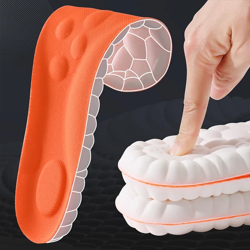 نعال رياضية من اللاتكس، ناعمة، مرونة عالية، بطانات أحذية تقويمية، قابلة للتنفس، مزيلة للروائح، امتصاص الصدمات، وسادة دعامة القوس