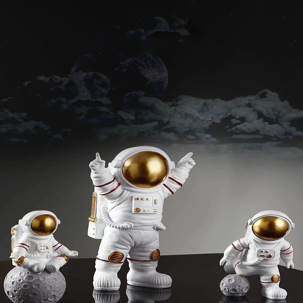 4 pcs Astronaut Figure Statue Figurine Spaceman Sculpture Educational Toy Desktop Home Decoration Astronaut Model For Kids Gift - 4