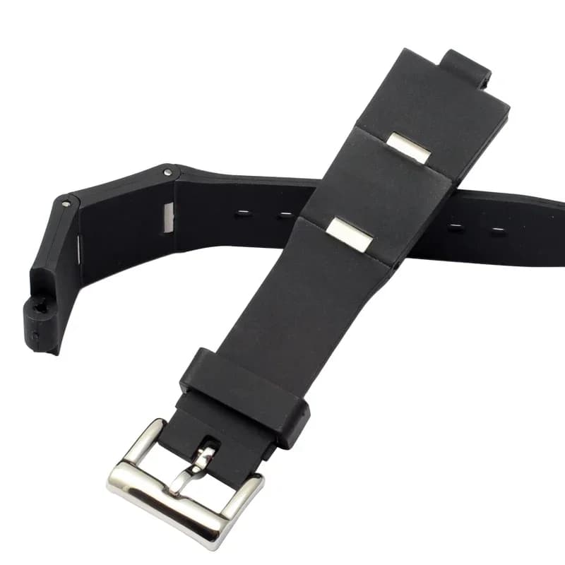 Black Rubber silica gel strap for Bvlgari  Watch Strap with notch 22x8 24x8mm DP42C14SVDGMT men's and women's watch chain - 3