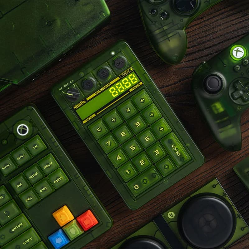 8BitDo - Retro 18 Mechanical Numpad, Supports Calculator Mode, Bluetooth/2.4G/Wired Numpad for Windows and Android- Xbox Edition - 2