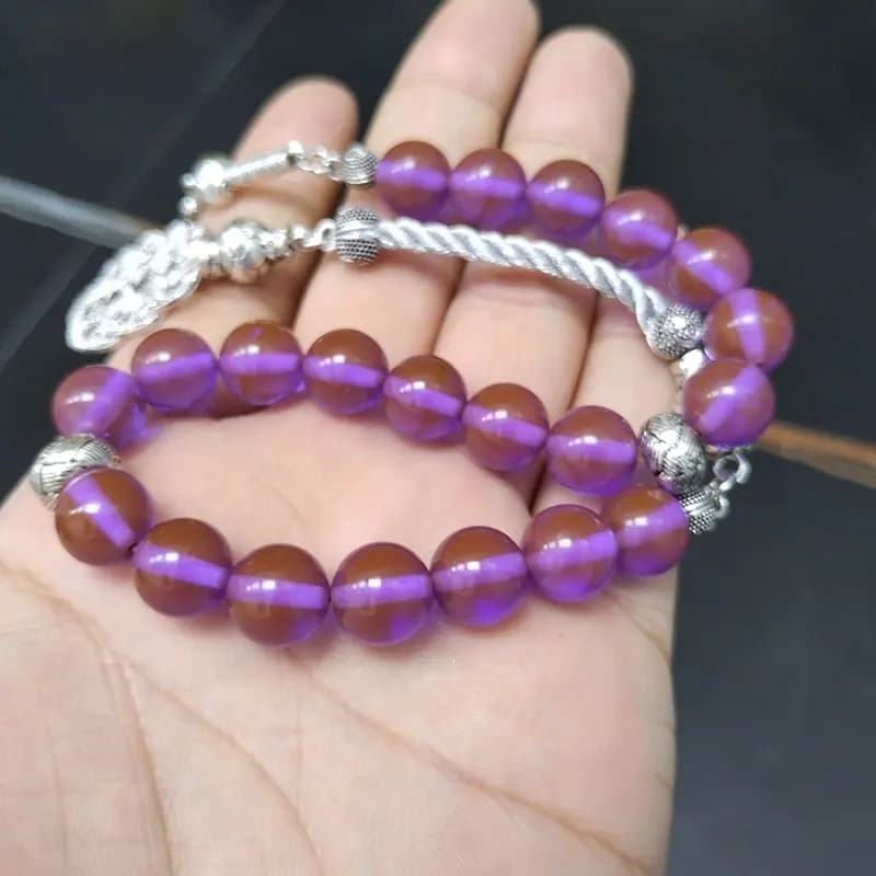 Tasbih purple Resin Turkish fashion Bracelet Accessories on hand prayer beads Eid Gift misbaha - 2