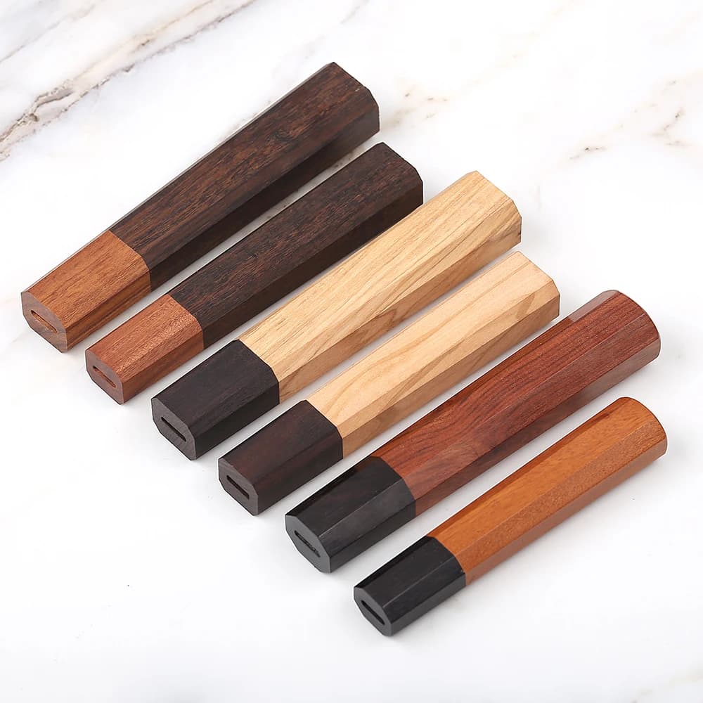 قطعة واحدة من مقبض سكين مثمن كلاسيكي ياباني، DIY، شبه مكتمل، يدوي، من فولاذ دمشق، مواد مقبض سكين المطبخ