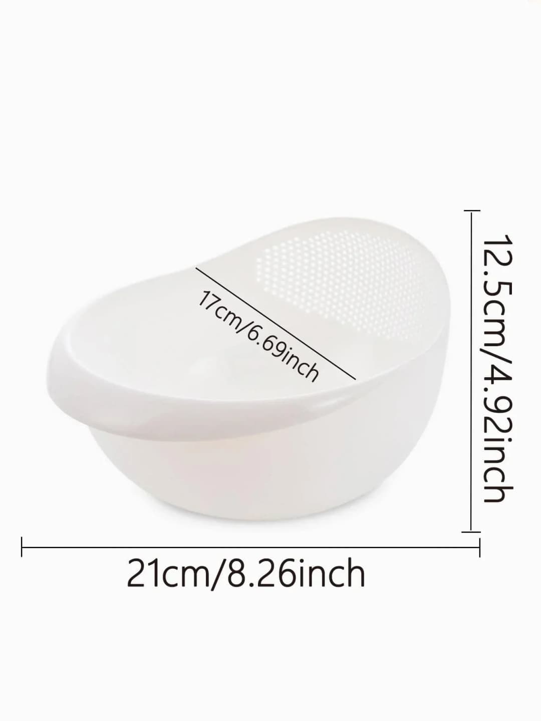 1PC- Silicone Colander Rice Bowl Drain Basket Fruit Bowl Washing Drain Basket with Handle Washing Basket Home Kitchen Organizer - 6