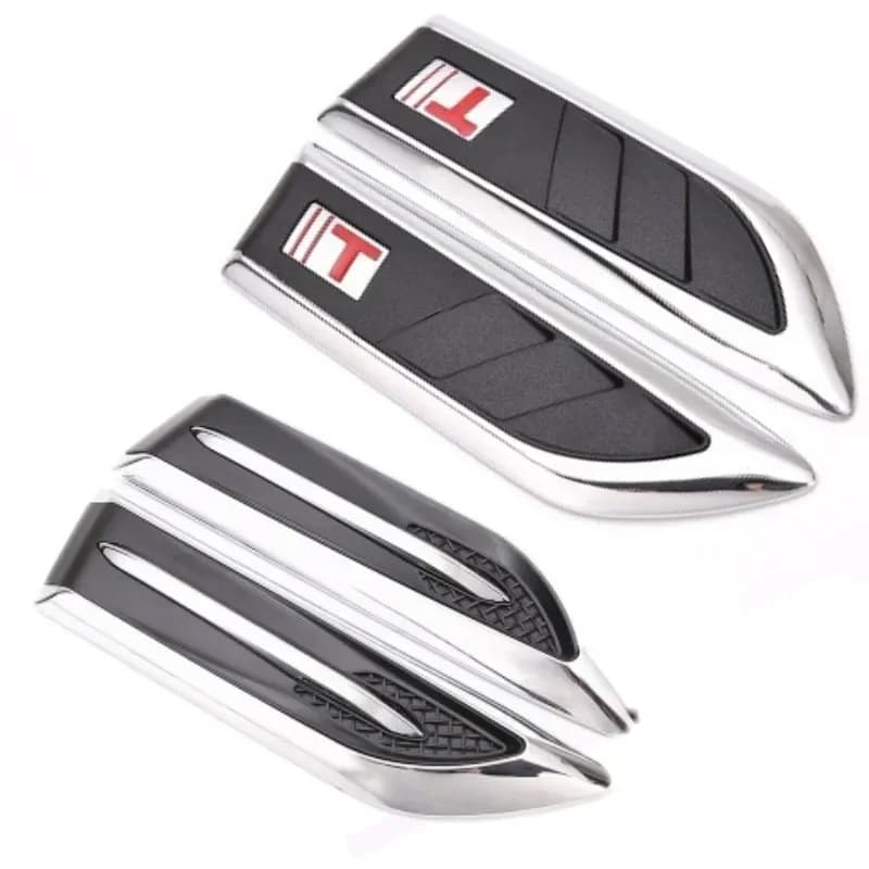 Car Body Decoration False Wind Mouth Side Modification Electroplated Wind Mesh Blade Fender Sticker Exterior Decorative Sticker - 2