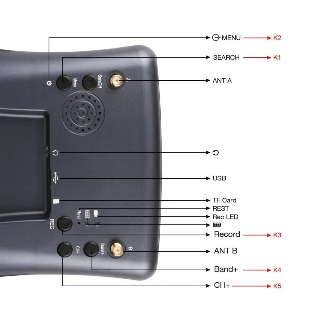 نظارات 008D FPV بدقة 800*480 وشاشة 4.3 بوصة مع كاميرا وبطارية لطائرات EV800D RC FPV - 4