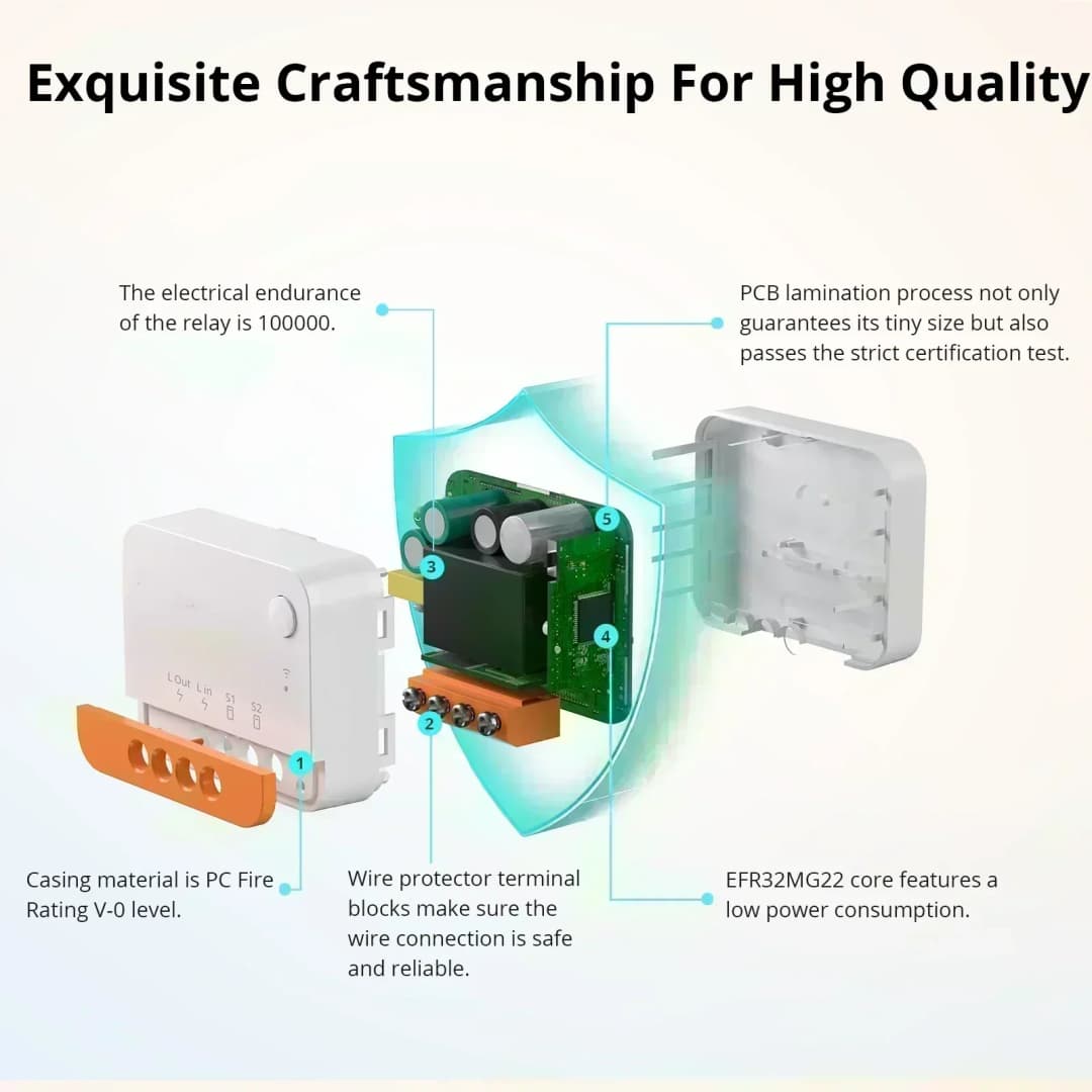 SONOFF ZBMINI L2 Zigbee Smart Switch Mini L2 Zigbee ZBMINIL2 No Neutral Wire Two-Way Control Required 1-Gang  Alexa Google Home - 5