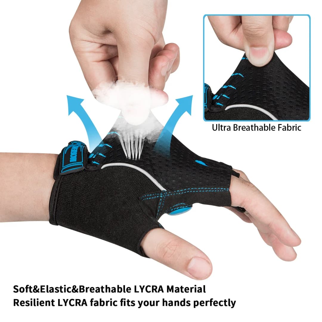 MOREOK Cycling Gloves,Breathable Bicycle Gloves,5MM Gel Pads Non-Slip Mountain Bike Gloves MTB Road Biking Gloves for Men Women - 3