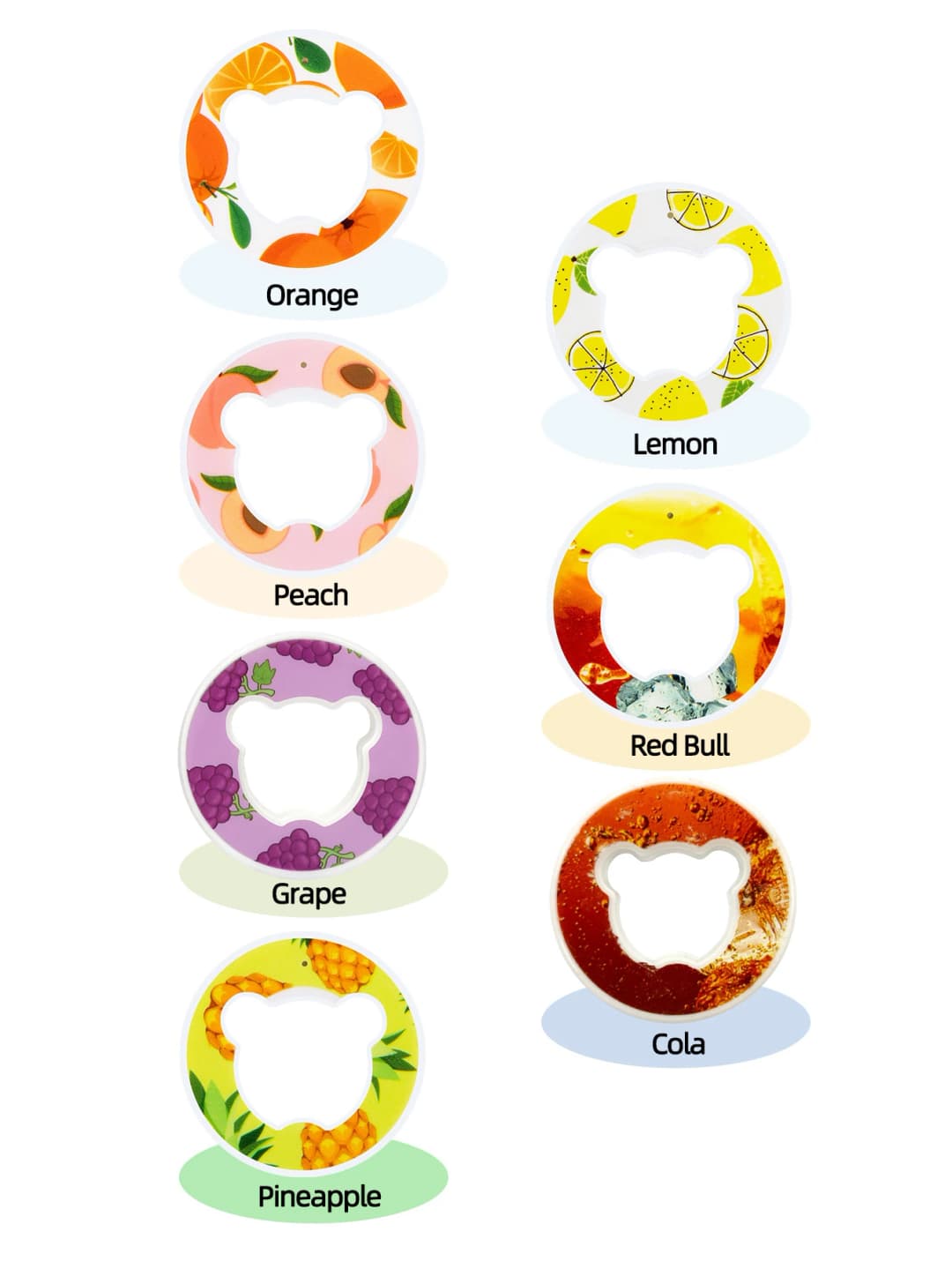 7/5pcs Bear Fruit Drink Flavor Pods Air Flavor Pods Water Bottle Flavor Caps Fruit Scent Pods for Water Bottles Sports Tool - 6