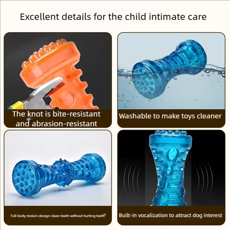 لعبة مضغ للكلاب مقاومة للعض عظم فرشاة أسنان متينة لعبة تفاعلية للجرو للكلاب الصغيرة والمتوسطة والكبيرة إكسسوارات الحيوانات الأليفة - 2