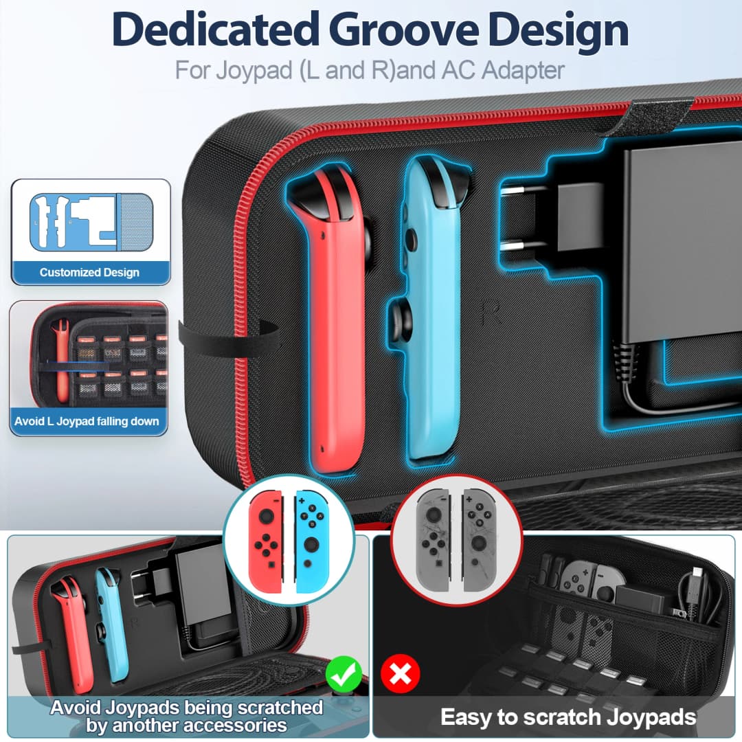 OIVO حقيبة تخزين كبيرة للتبديل المحمولة حمل حقيبة واقية المضادة للخدش حقيبة سفر مقاومة للماء ل N-Switch OLED - 4