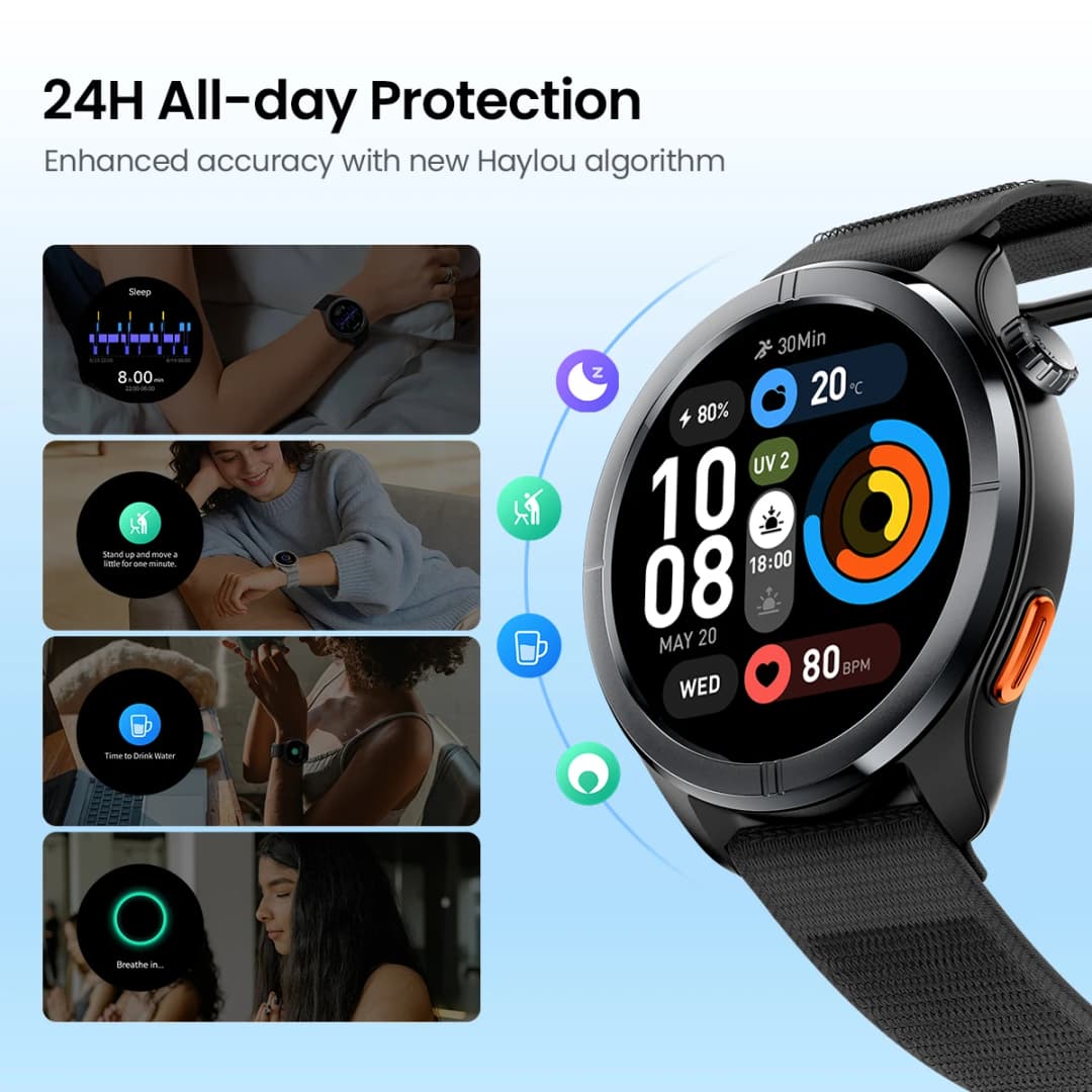 HAYLOU Solar Neo 2 Voice Calling Smartwatch 1.43'' HD AMOLED Display 24h Health Monitoring 150+ Sports Modes 1ATM Smart Watch - 3