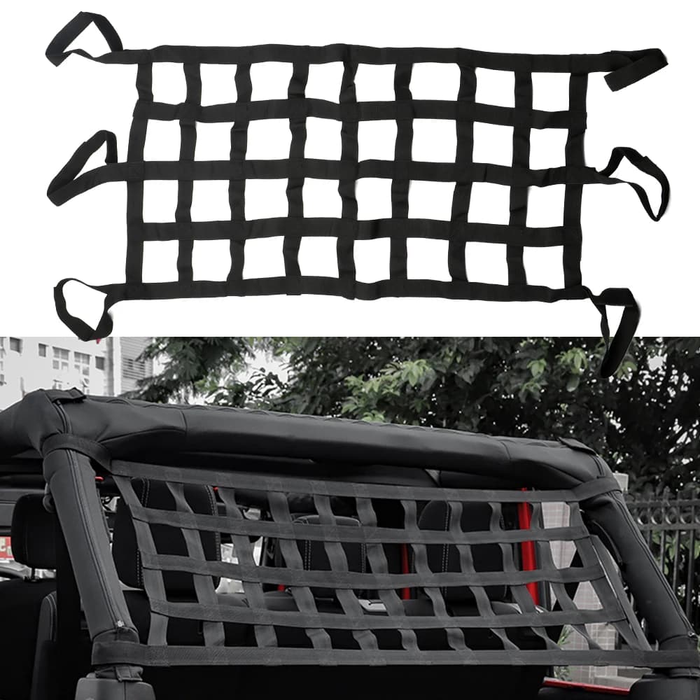 Car Roof Storage Net Multifunction For Jeep Wrangler Tail Box Net Mesh Cargo Net Retrofit accessories - 2