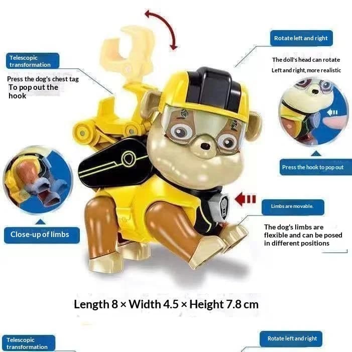 مجموعة Paw Patrol 7 قطع، مهمة الإنقاذ النهائية، الإصدار الأسود، تحتوي على شخصيات Skye وMarshall وRocky وChase في علبة - 3
