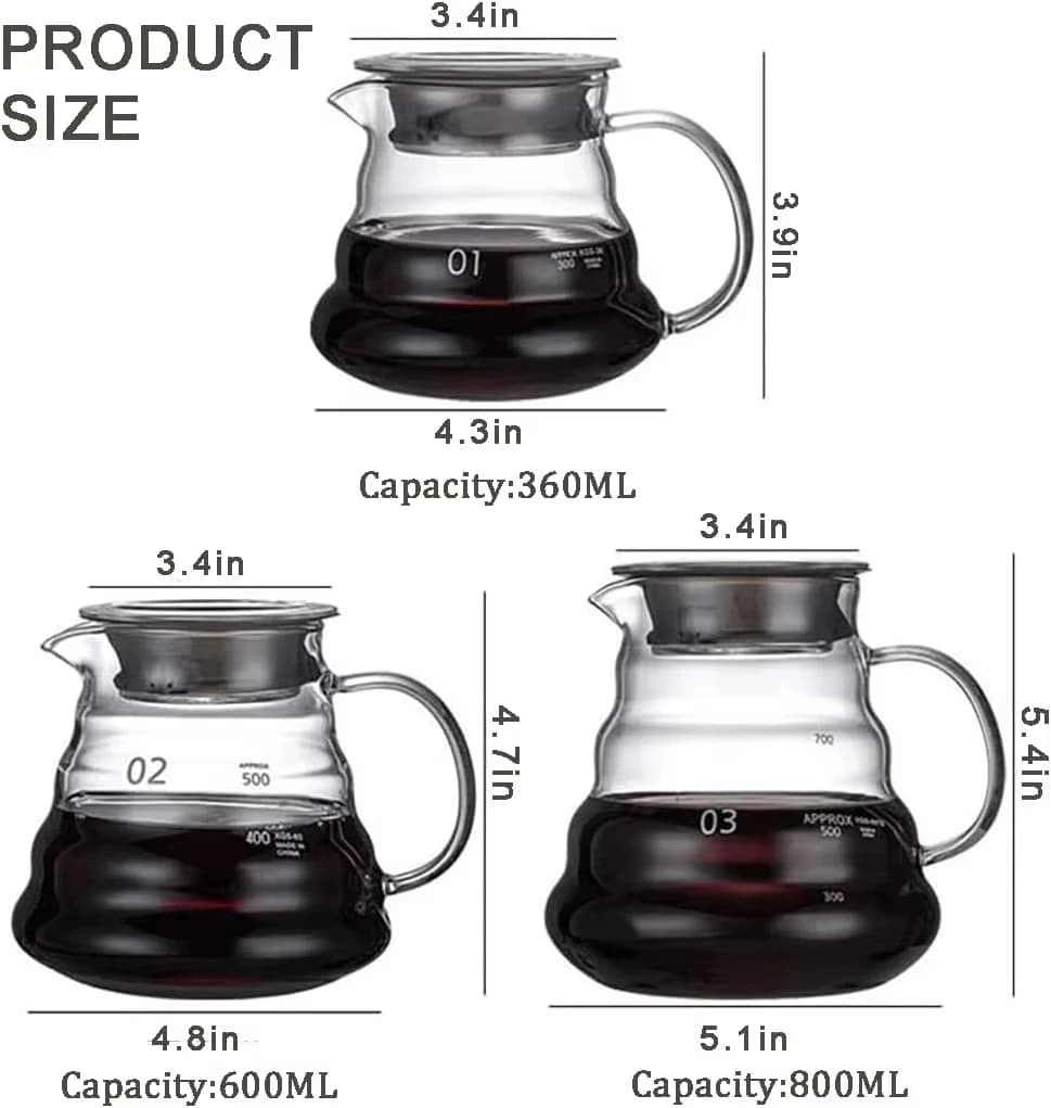 إبريق قهوة زجاجي وقمع مجموعة فلتر صانع قهوة يدوي على شكل سحابة مع كوب استخراج للاستخدام المنزلي - 6