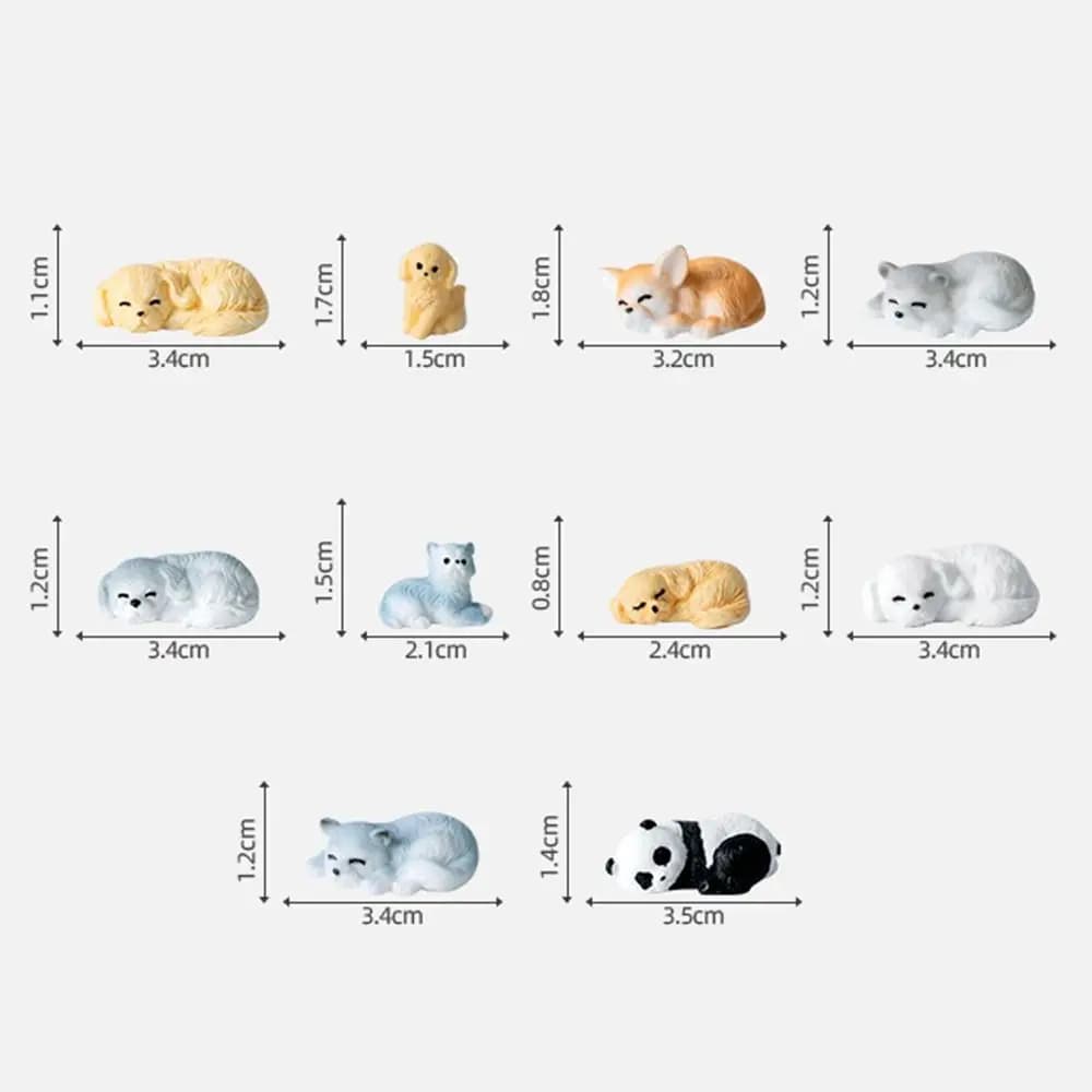 New Cute Cartoon Puppy Statue DIY Crafts Car Ornament Mini Animals Figurine Resin Home Decorations Miniature Dog Figurines - 6