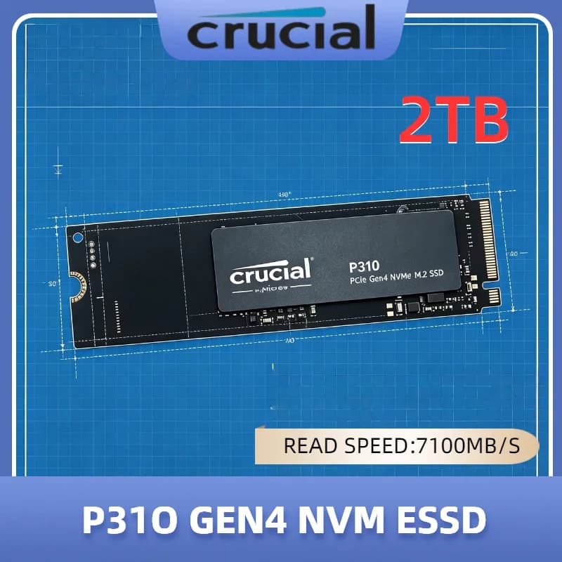 حزمة OEM لقرص صلب داخلي كروشيال P310 بسعة 1 تيرابايت/2 تيرابايت، واجهة M.2 PCIe Gen4، تقنية 3D NAND NVMe، سرعة تصل إلى 7100 ميجابايت/ثانية