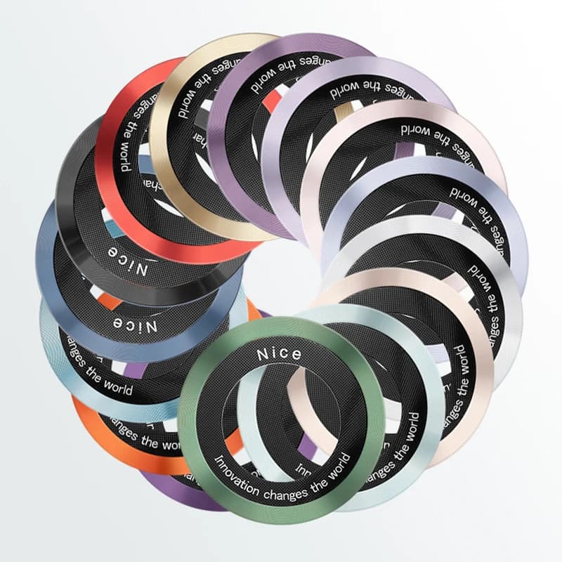 حلقة لوحة مغناطيسية Magsafe ، ملصق معدني عالمي ، ورقة شاحن لاسلكي ، حامل سيارة مغناطيسي ، دعم - 5