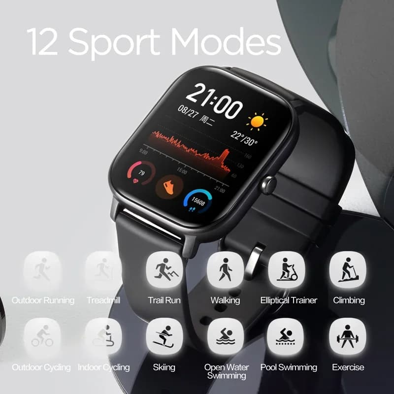 ساعة Amazfit GTS الذكية للرجال والنساء، مقاومة للماء حتى 5 أتموسفير، تتبع الرياضة، واجهات قابلة للتعديل، التحكم في الموسيقى، جهاز تجديد - 2