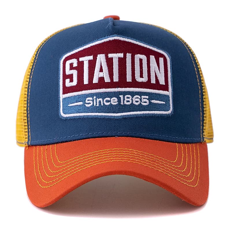 Unisex Baseball Cap Classic STATION Letter Pattern Mesh Cap Men And Women Breathable Streetwear Summer Trucker Hat - 4