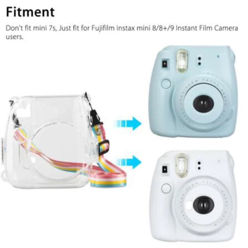 حقيبة حماية صلبة شفافة لكاميرا Fujifilm Instax Mini 8 /8+ 9 فورية - 2