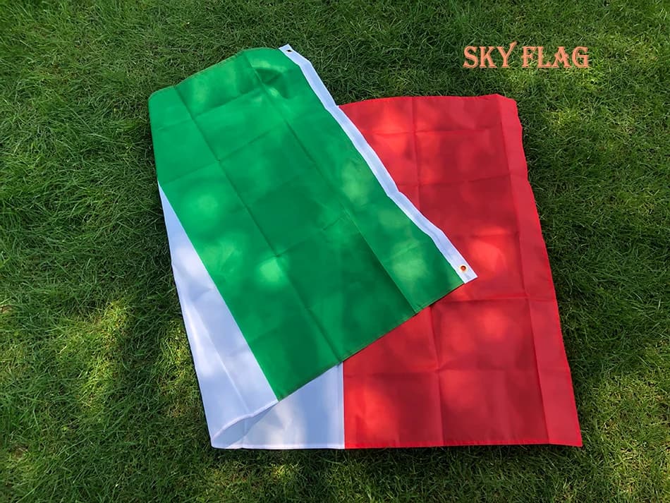 علم إيطاليا 90x150 سم من البوليستر الأخضر والأبيض والأحمر علم إيطالي للتعليق ديكور منزلي للمهرجانات - 5