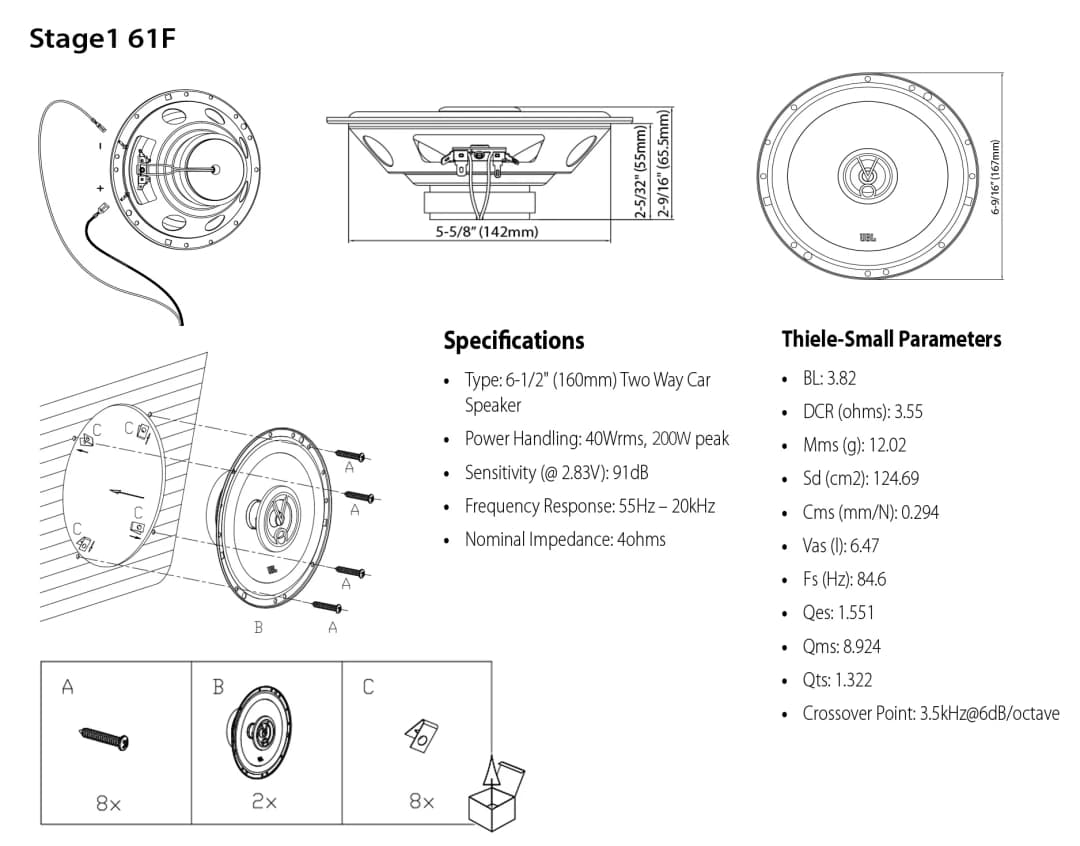JBL car audio speaker 6-inch 6.5-inch coaxial speaker 200W full-band speaker Hifi speaker Car audio treble mid-speaker subwoofer - 3