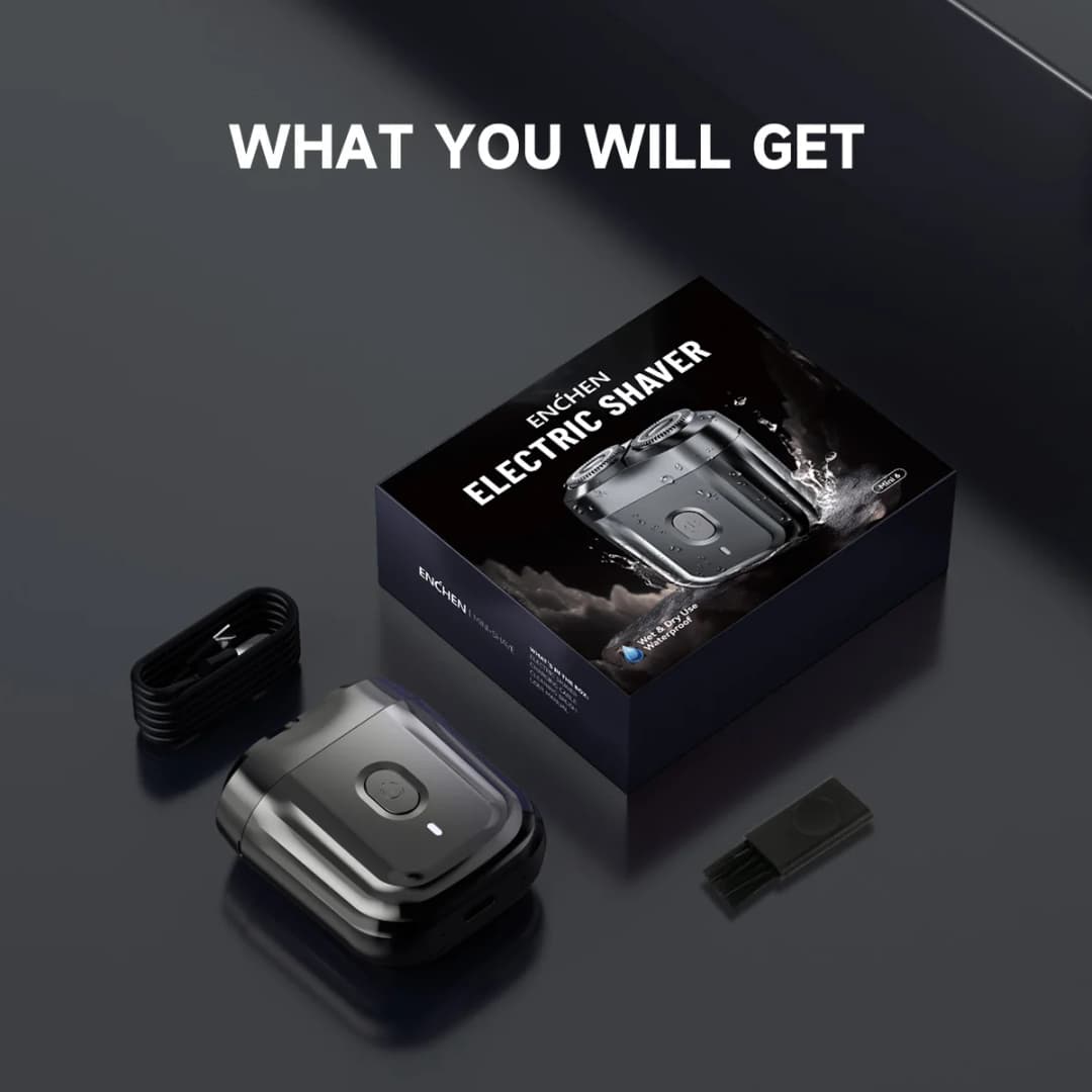 ENCHEN Mini6 ماكينة حلاقة كهربائية برؤوس مرنة ثنائية الاتجاه مقاومة للماء 100% حتى 60 دقيقة من الحلاقة اللاسلكية مع رأس قاطع مغناطيسي - 4